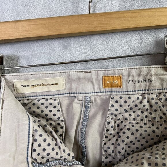 Pilcro and the Letterpress Hyphen Fit Jeans Women's 29* Beige Khaki Embroidered - Picture 13 of 16